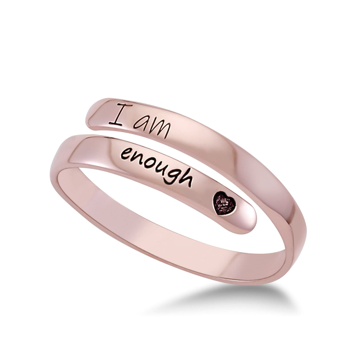 Bundle: Pack of Two Thin Wrapped, Adjustable "I am Enough" Rings